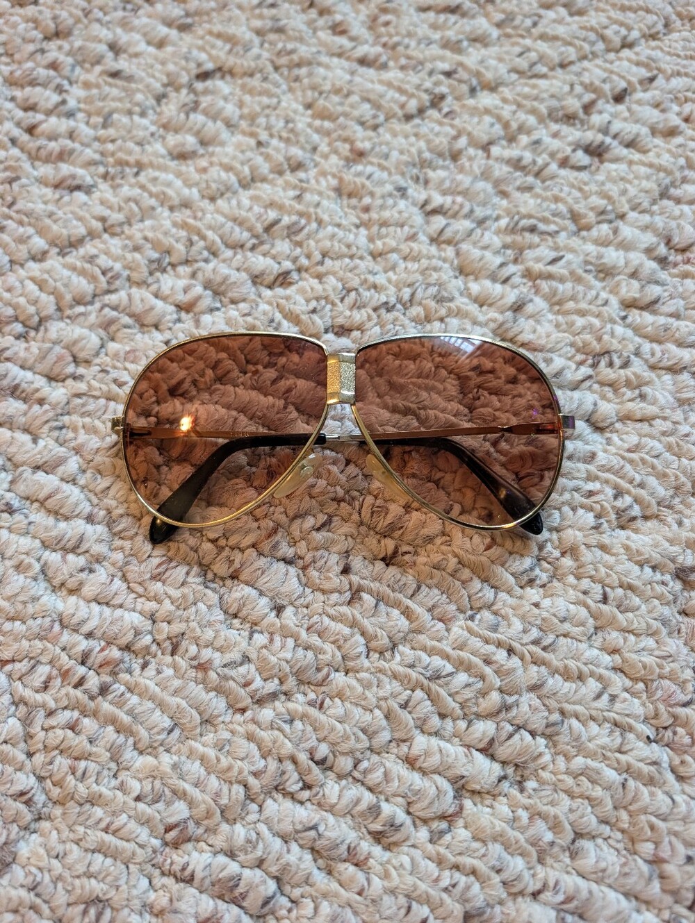 Vintage 70s Gold Teardrop Aviator Sunglasses Driving Glasses Retro Festival Vtg